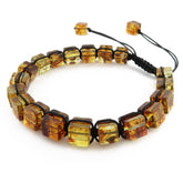 Amber Cube Beads Adjustable Bracelet - Amber Alex Jewelry